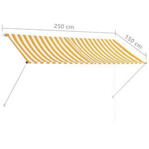 Einziehbare Markise 250×150 cm Gelb und Weiß Stilecasa