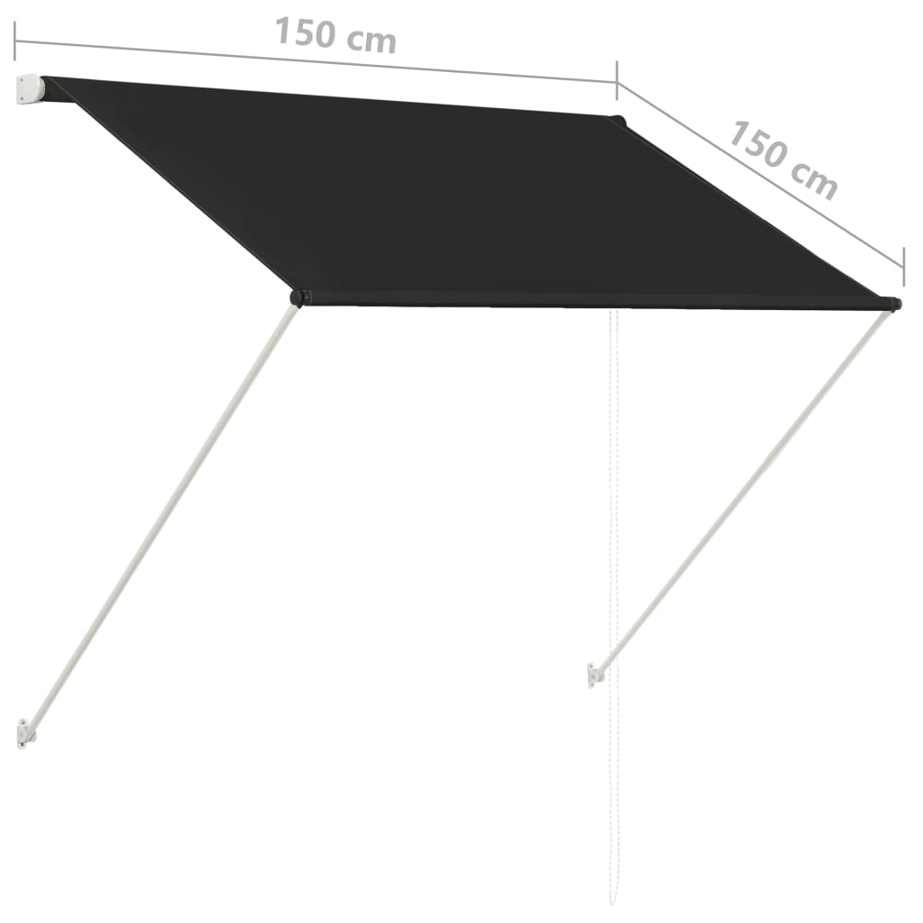 vidaXL Einziehbare Markise 150×150 cm Anthrazit