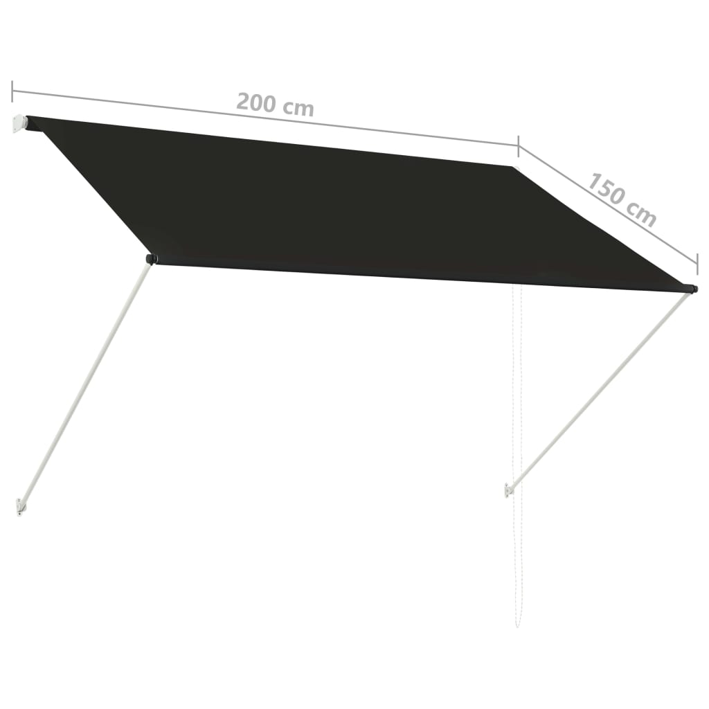 Einziehbare Markise 200×150 cm Anthrazit Stilecasa