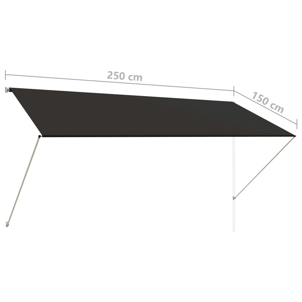 Einziehbare Markise 250×150 cm Anthrazit Stilecasa