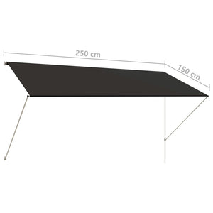 Einziehbare Markise 250×150 cm Anthrazit Stilecasa