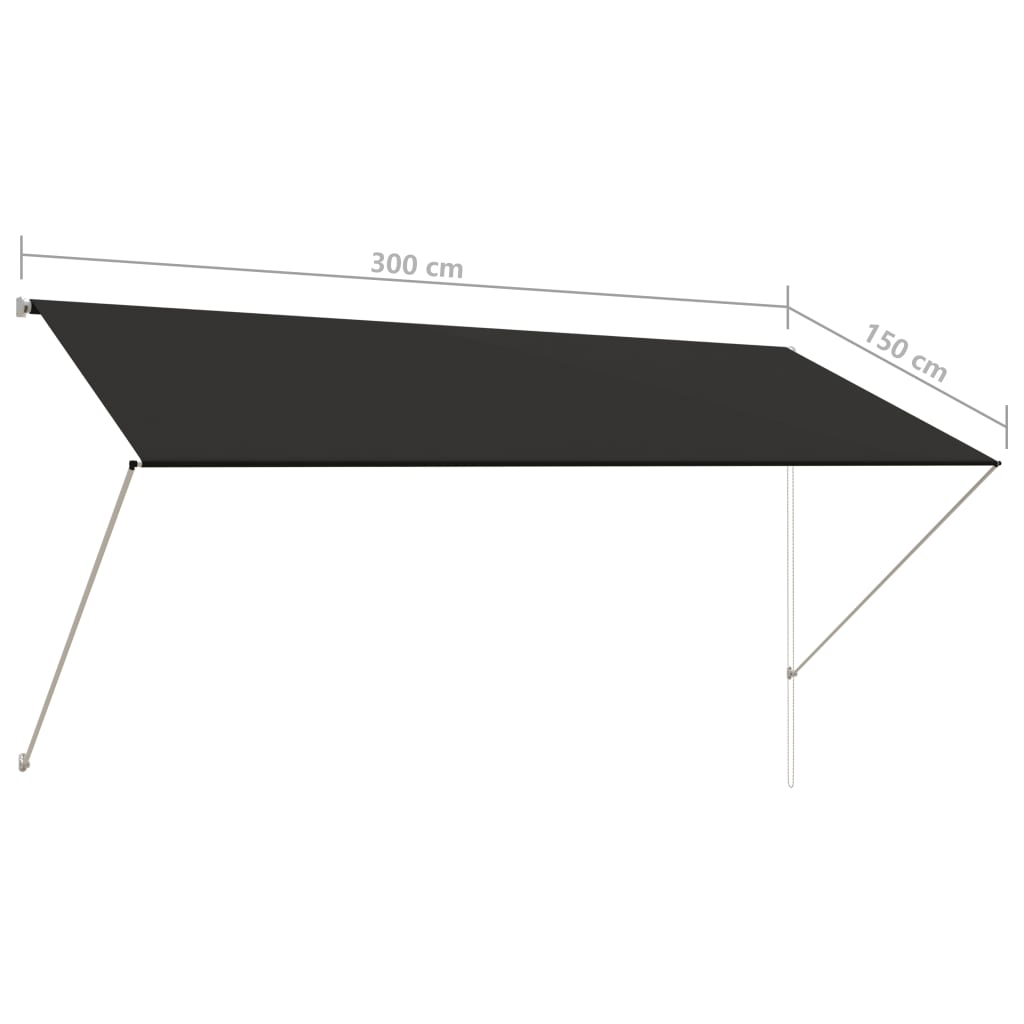 vidaXL Einziehbare Markise 300×150 cm Anthrazit