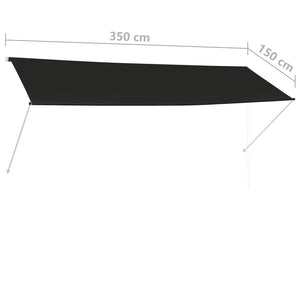 vidaXL Einziehbare Markise 350×150 cm Anthrazit