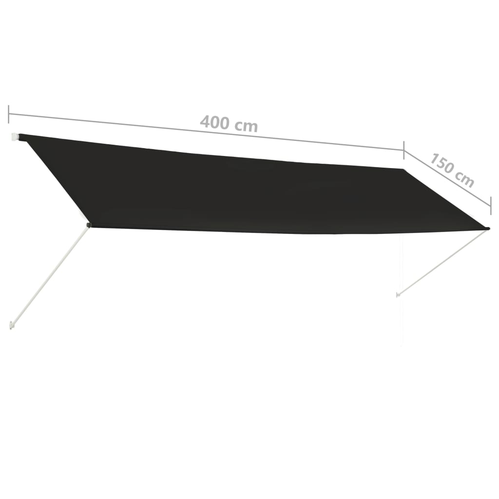 vidaXL Einziehbare Markise 400×150 cm Anthrazit