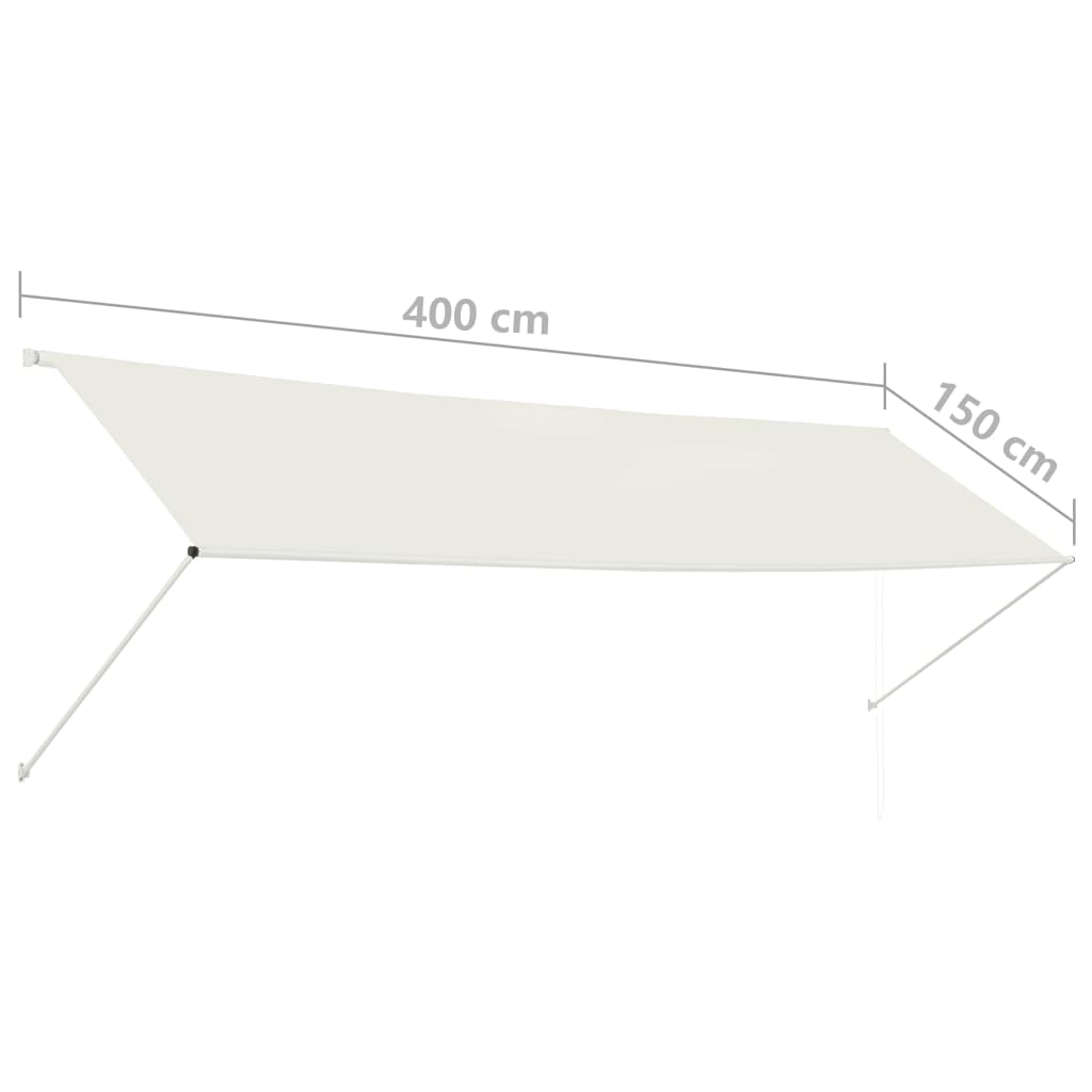 vidaXL Einziehbare Markise 400×150 cm Creme