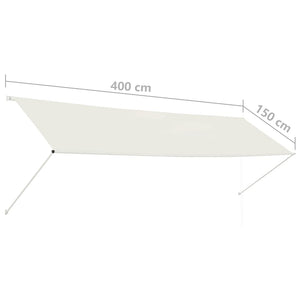 vidaXL Einziehbare Markise 400×150 cm Creme