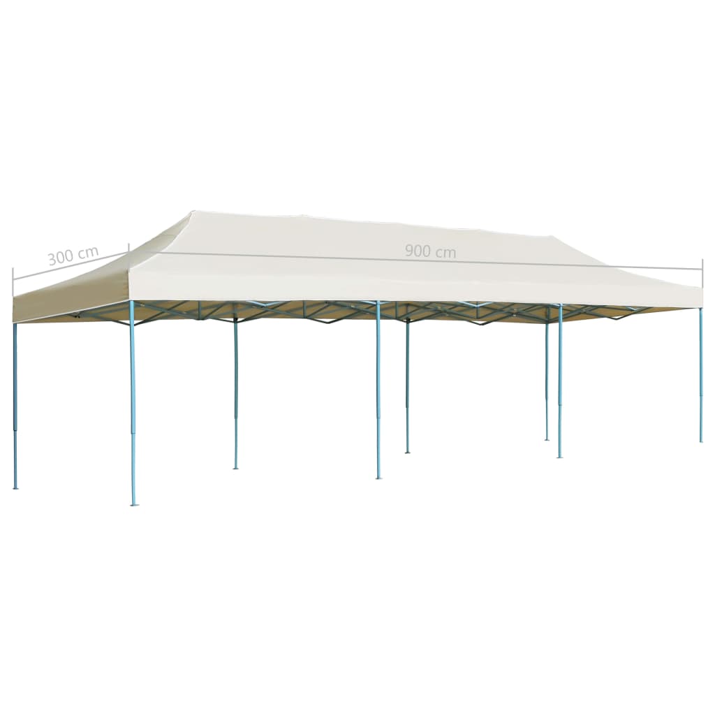 Faltzelt Pop-Up Partyzelt 3 x 9 m Creme Stilecasa