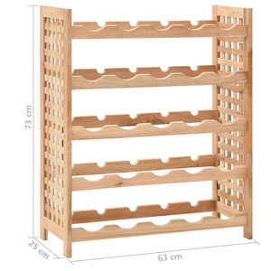 vidaXL Weinregal für 25 Flaschen Nussbaumholz Massiv 63x25x73 cm