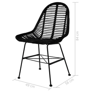 vidaXL Esszimmerstühle 6 Stk. Schwarz Natur Rattan