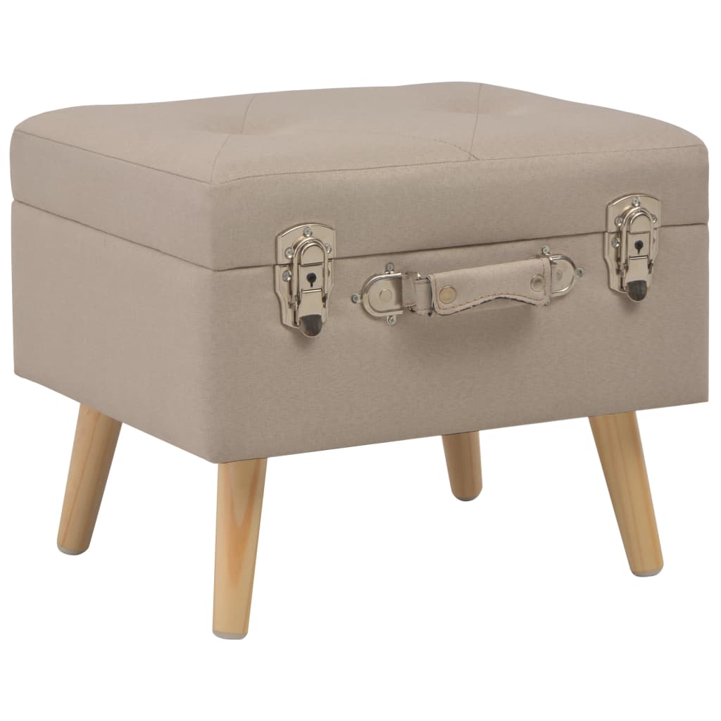 vidaXL Hocker mit Stauraum 40 cm Beige Stoff