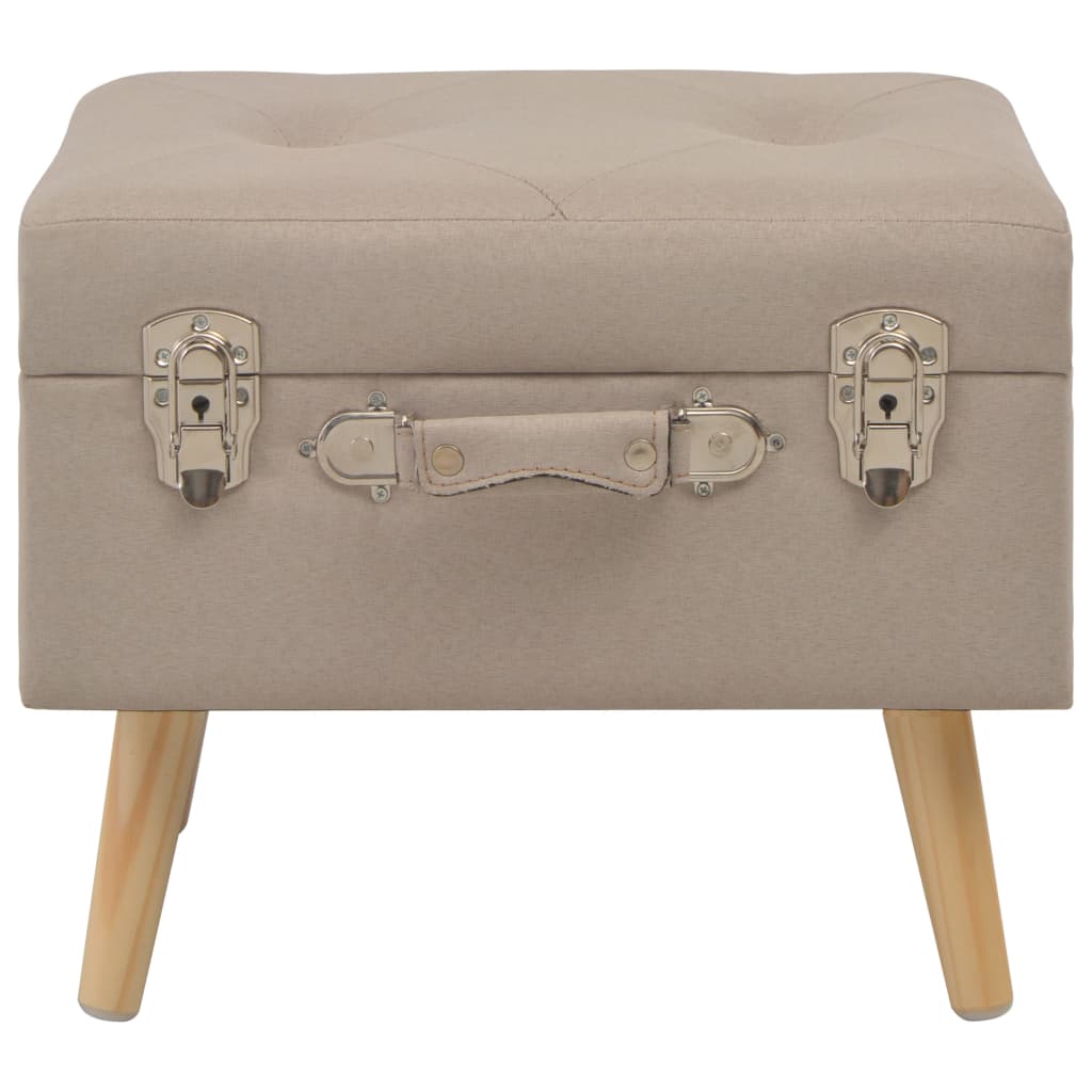 vidaXL Hocker mit Stauraum 40 cm Beige Stoff