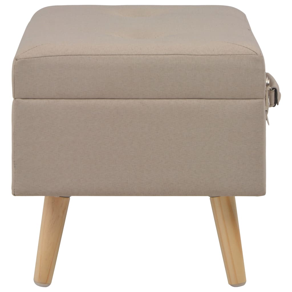 vidaXL Hocker mit Stauraum 40 cm Beige Stoff