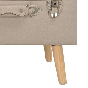 vidaXL Hocker mit Stauraum 40 cm Beige Stoff