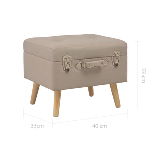 vidaXL Hocker mit Stauraum 40 cm Beige Stoff