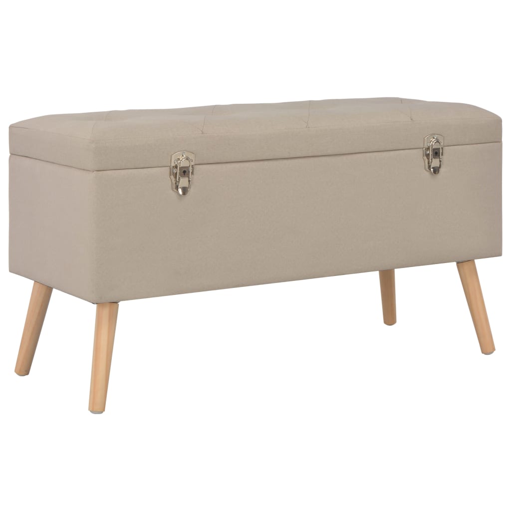 Hocker mit Stauraum 3 Stk. Beige Stoff Stilecasa