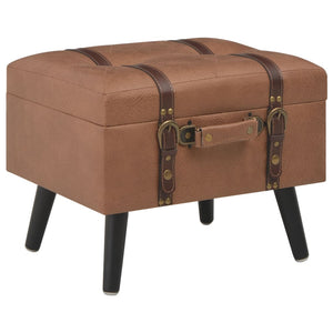 vidaXL Hocker mit Stauraum 40 cm Braun Kunstleder