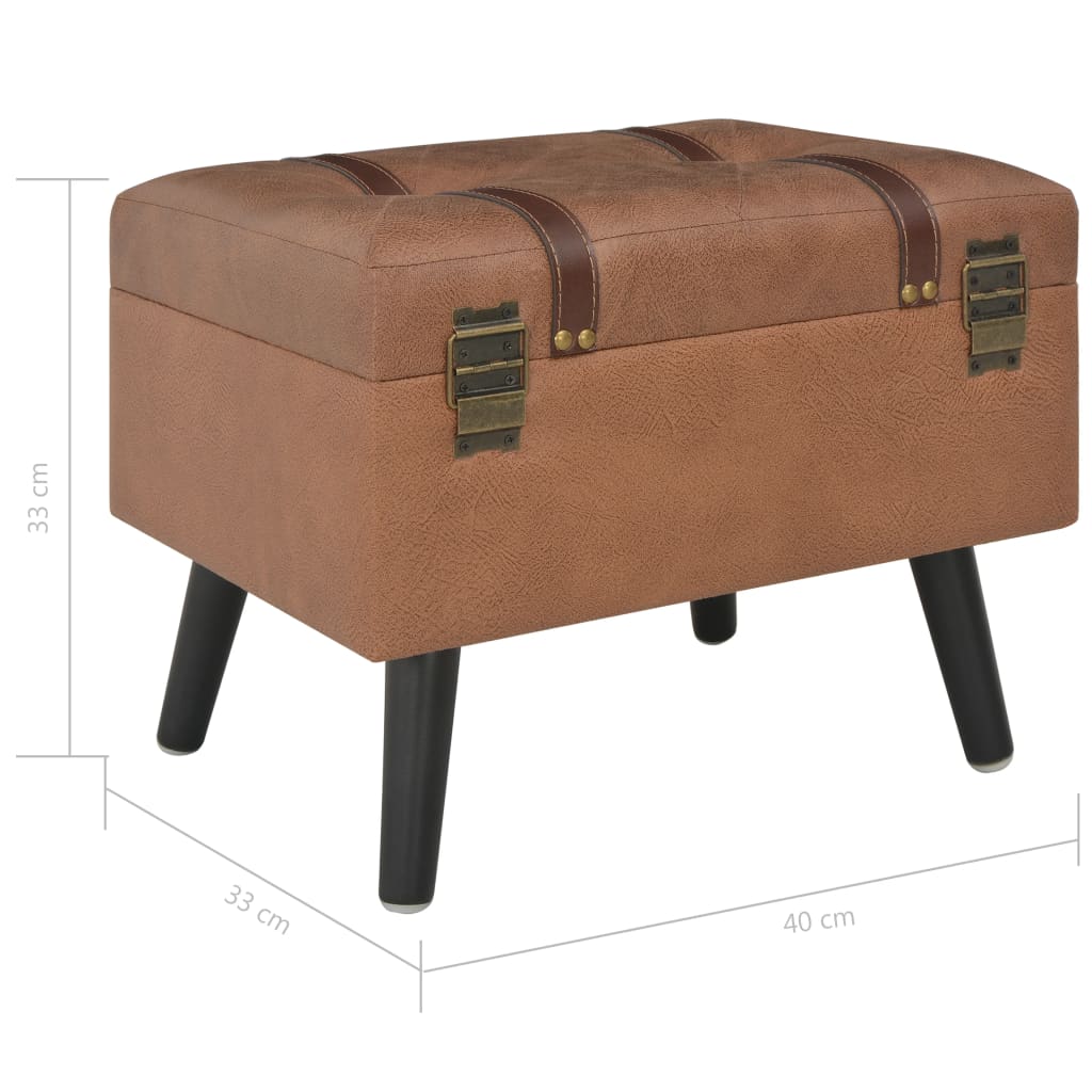 vidaXL Hocker mit Stauraum 40 cm Braun Kunstleder