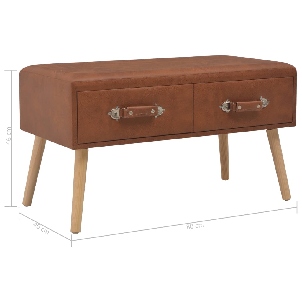 vidaXL Couchtisch Braun 80x40x46 cm Kunstleder