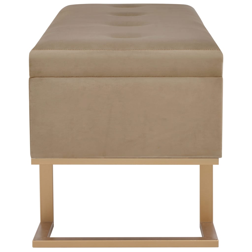 Bank mit Staufach 105 cm Beige Samt Stilecasa