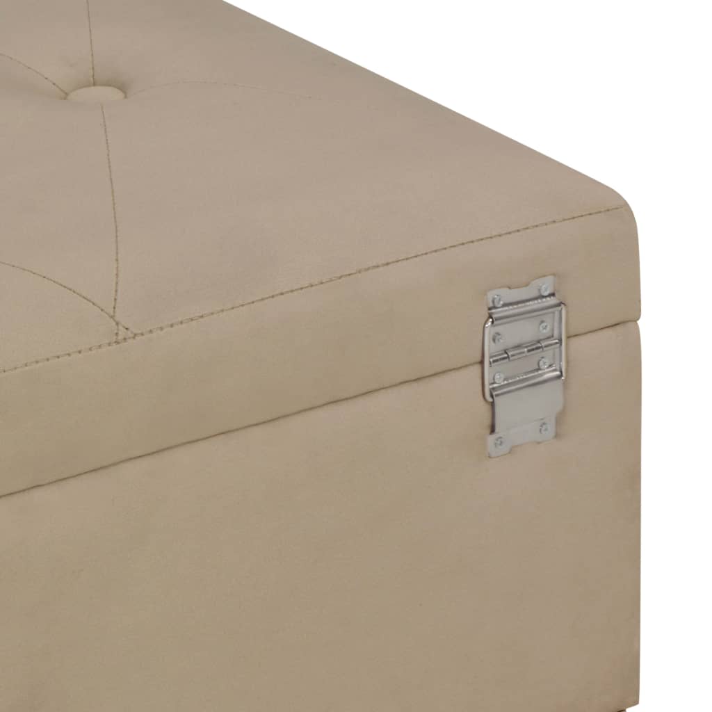 Bank mit Staufach 105 cm Beige Samt Stilecasa