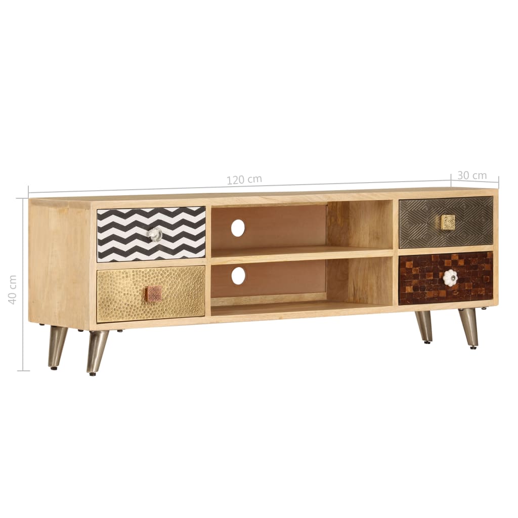 vidaXL TV-Schrank 120x30x40 cm Massivholz Mango