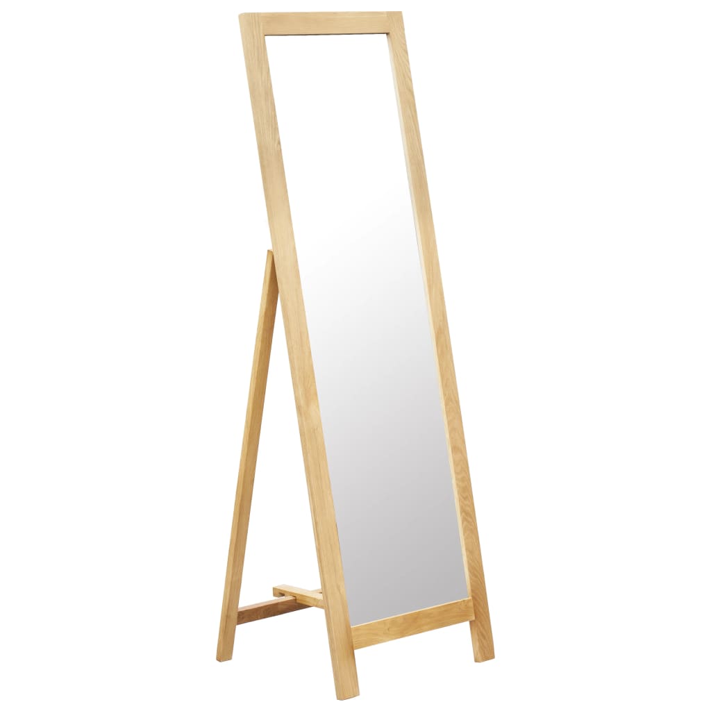 vidaXL Standspiegel 48 x 46,5 x 150 cm Massivholz Eiche