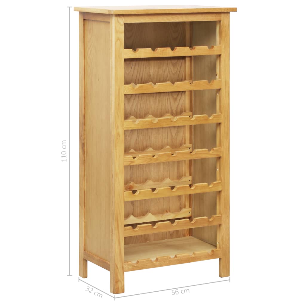 vidaXL Weinschrank 56 x 32 x 110 cm Massivholz Eiche