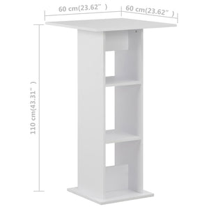 Bartisch Weiß 60x60x110 cm