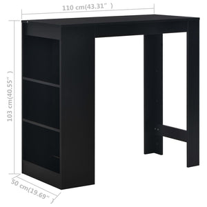 Bartisch mit Regal Schwarz 110 x 50 x 103 cm Stilecasa