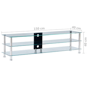 TV-Tisch Transparent 150 x 40 x 40 cm Gehärtetes Glas