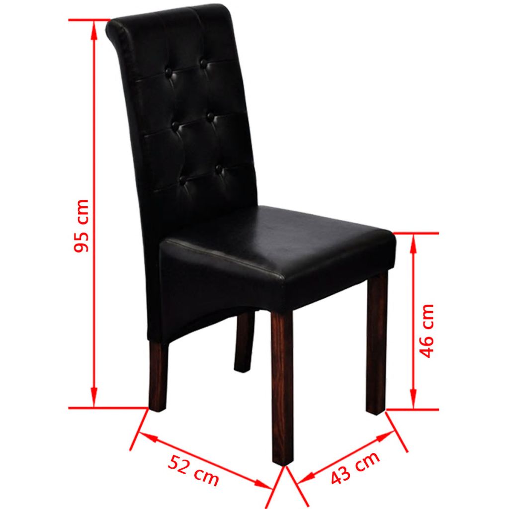 vidaXL Esszimmerstühle 4 Stk. Schwarz Kunstleder