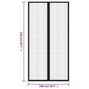 vidaXL Fliegengitter-Türvorhang 2 Stk. Magnet Schwarz 210x100 cm