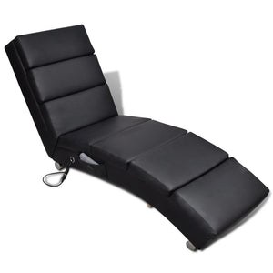 vidaXL Massage-Chaiselongue Schwarz Kunstleder