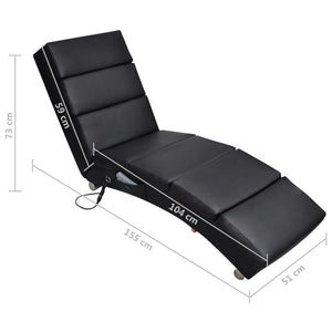 vidaXL Massage-Chaiselongue Schwarz Kunstleder