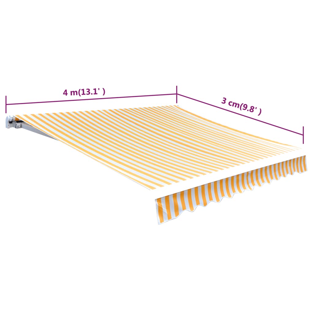 vidaXL Markisenbespannung Canvas Gelb & Weiß 4x3 m (ohne Rahmen)