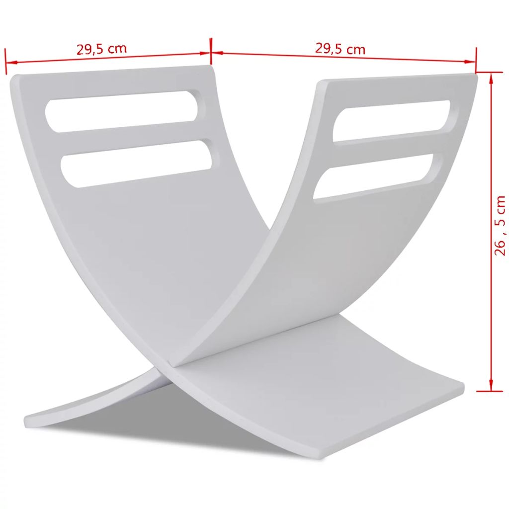 vidaXL Zeitungsständer Holz Freistehend Weiß
