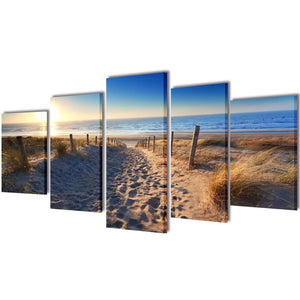 Bilder Dekoration Set Strand 100 x 50 cm Stilecasa