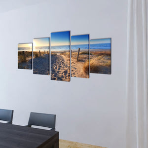 Bilder Dekoration Set Strand 100 x 50 cm Stilecasa