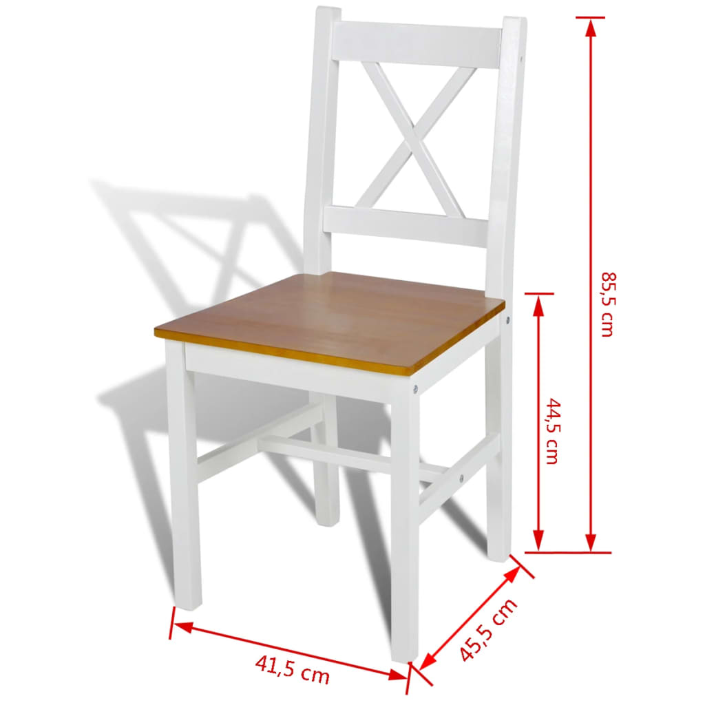 vidaXL Esszimmerstühle 2 Stk. Weiß Kiefernholz