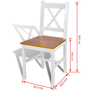 vidaXL Esszimmerstühle 2 Stk. Weiß Kiefernholz