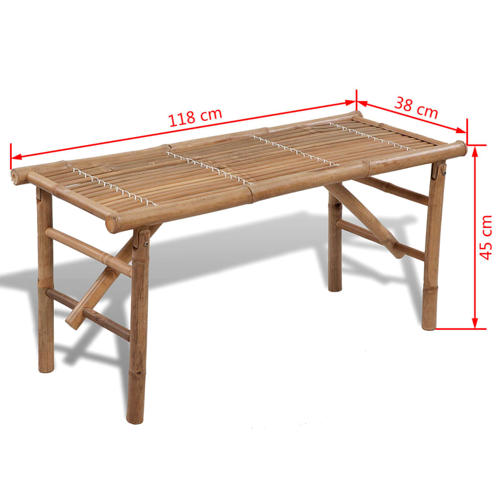 vidaXL Gartenbank Klappbar 118 cm Bambus