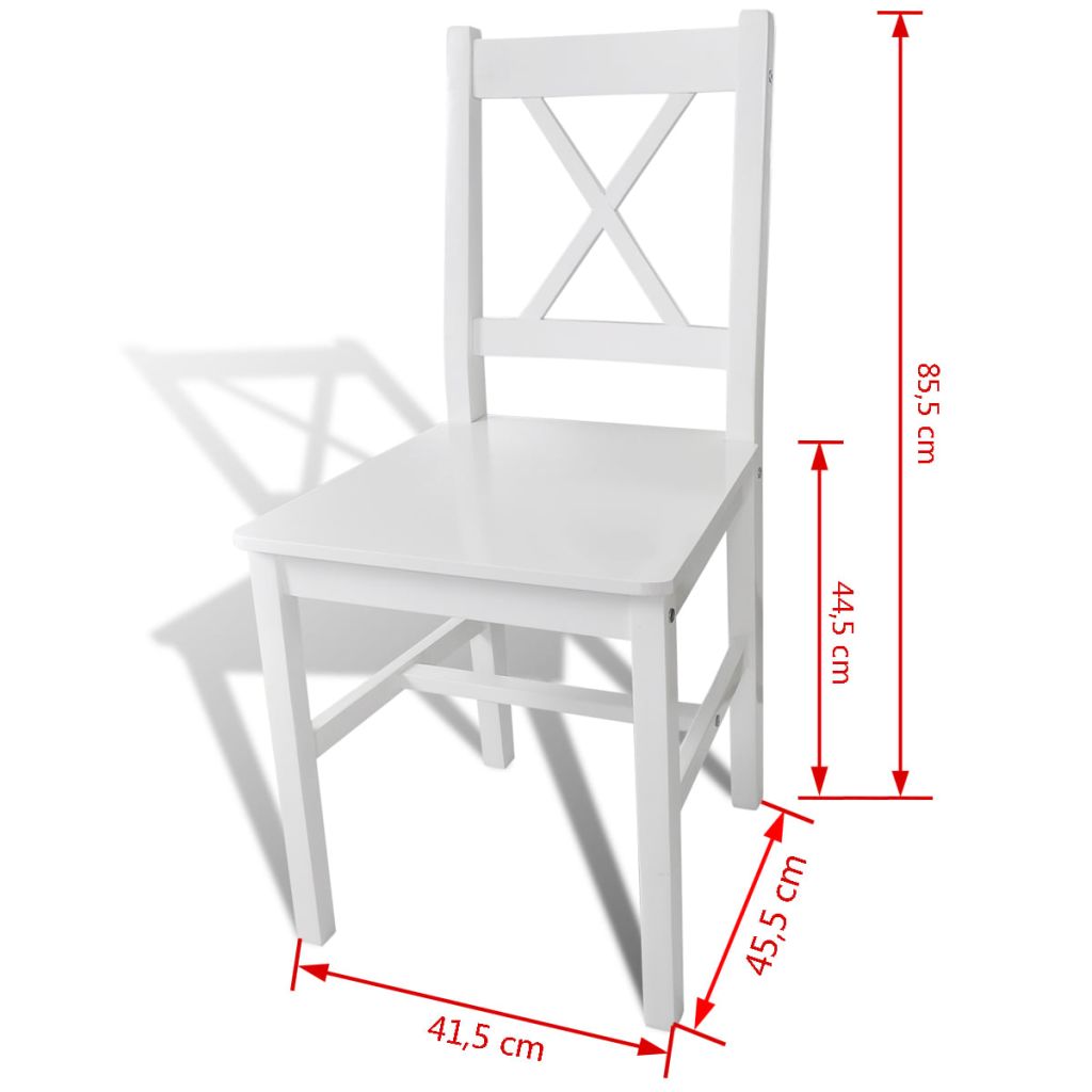 vidaXL Esszimmerstühle 6 Stk. Weiß Kiefernholz