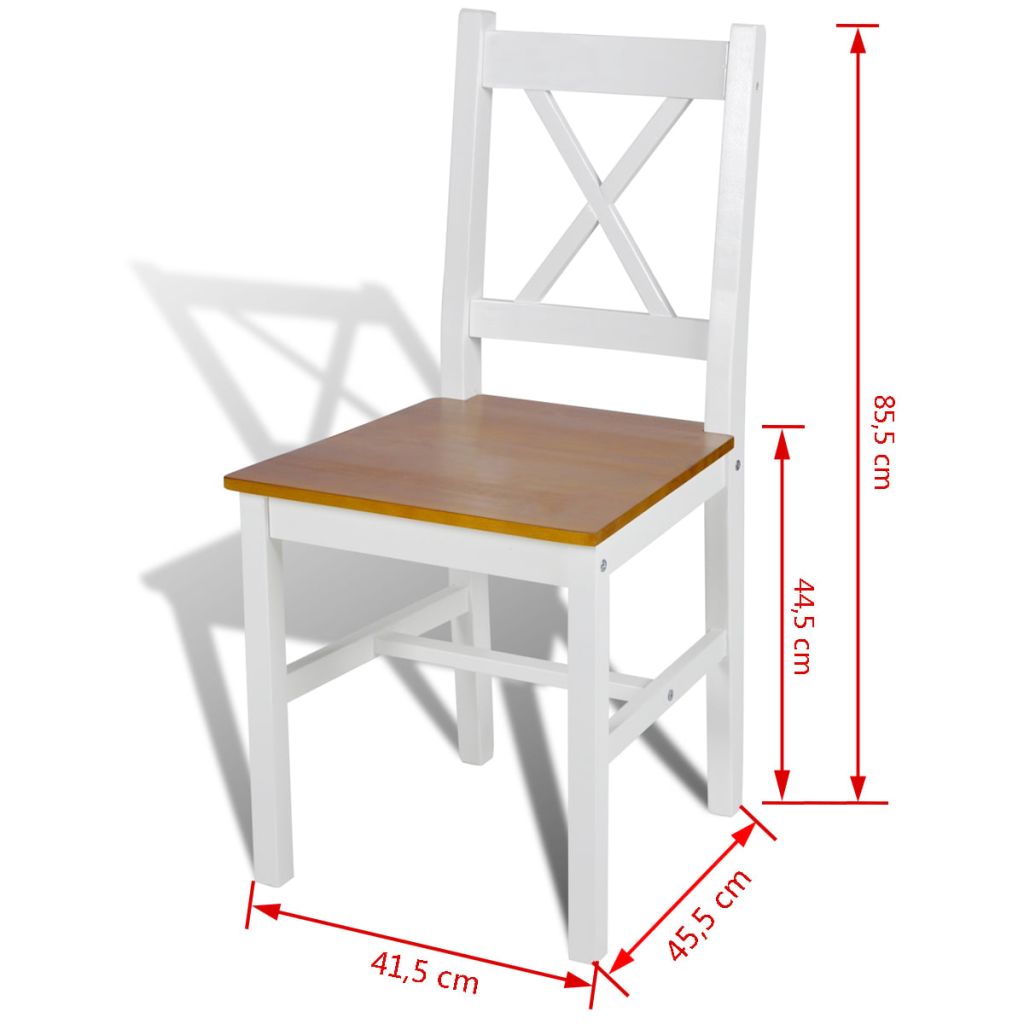 vidaXL Esszimmerstühle 6 Stk. Weiß Kiefernholz