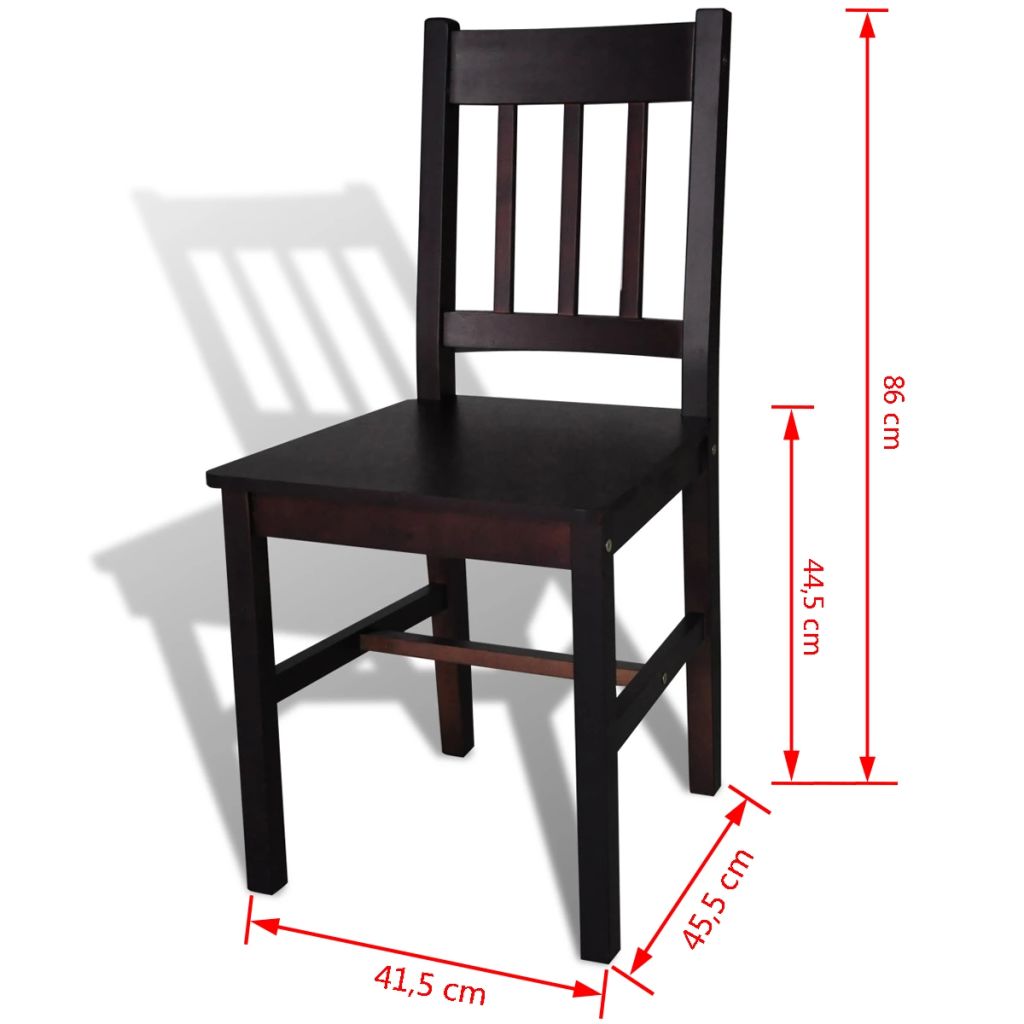 vidaXL Esszimmerstühle 6 Stk. Dunkelbraun Kiefernholz