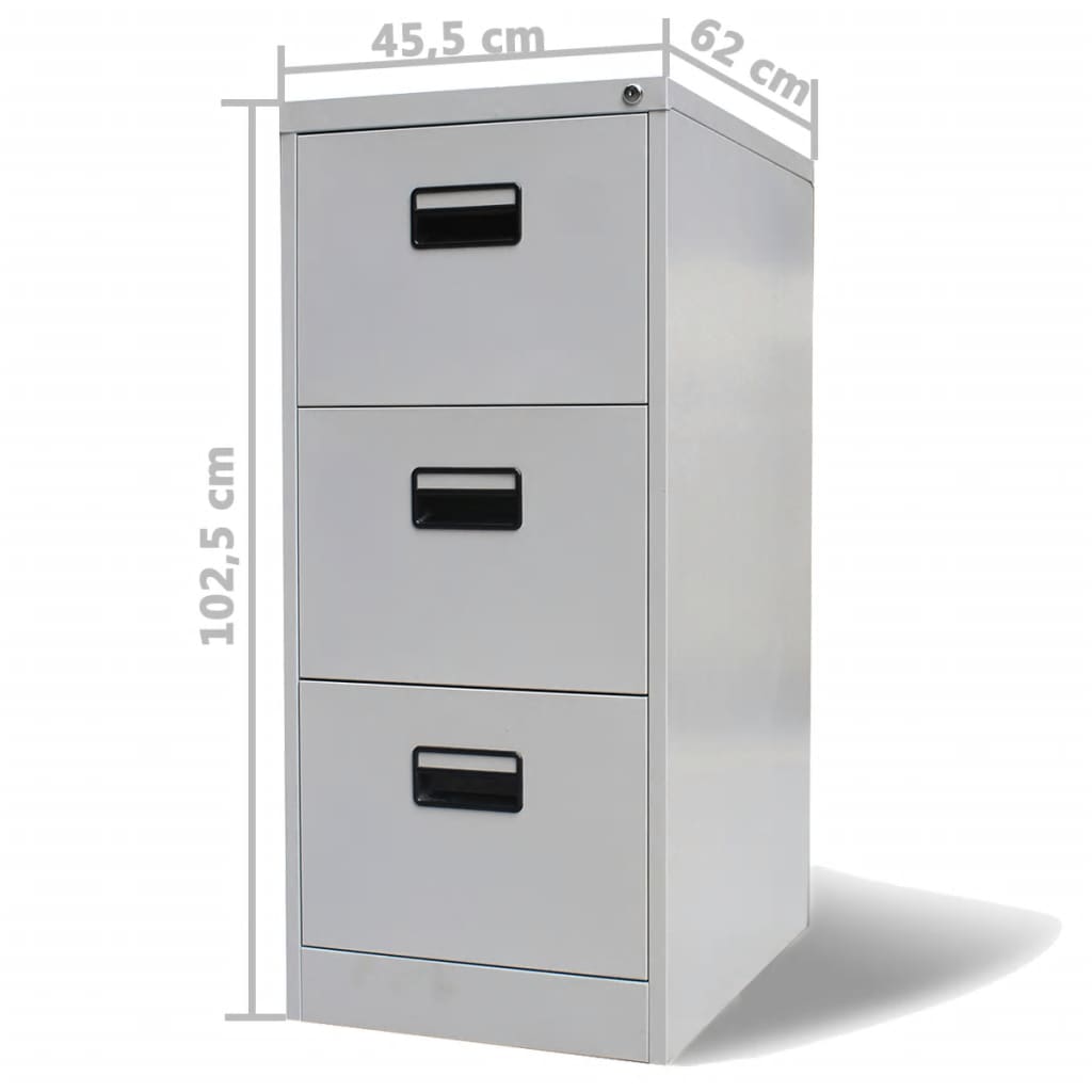 vidaXL Aktenschrank Hellgrau 46x62x102,5 cm Stahl