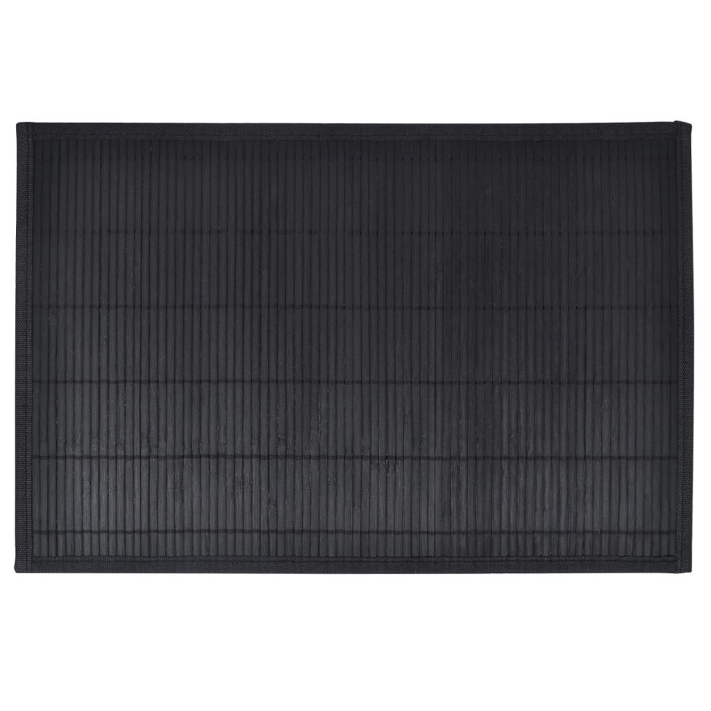 6 Bambus-Platzdeckchen 30 x 45 cm Schwarz Stilecasa