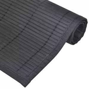 6 Bambus-Platzdeckchen 30 x 45 cm Schwarz Stilecasa