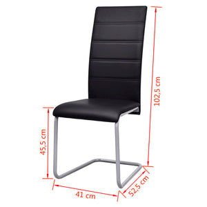 vidaXL Freischwinger 2 Stk. Schwarz Kunstleder