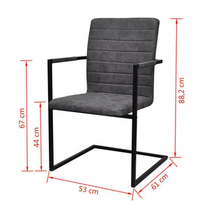 vidaXL Freischwinger 6 Stk. Grau Kunstleder