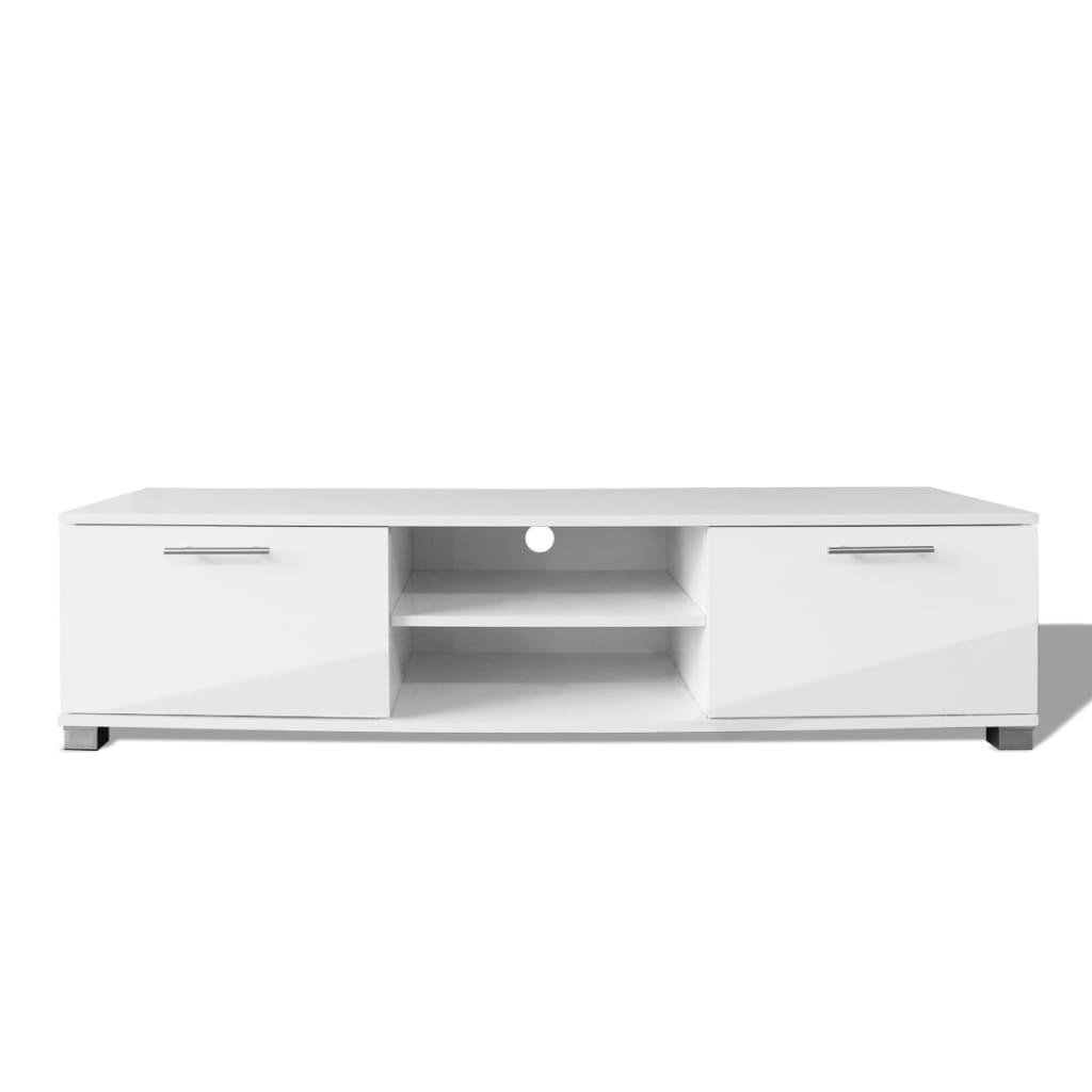 TV-Schrank Hochglanz-Weiß 120x40,5x35 cm Stilecasa